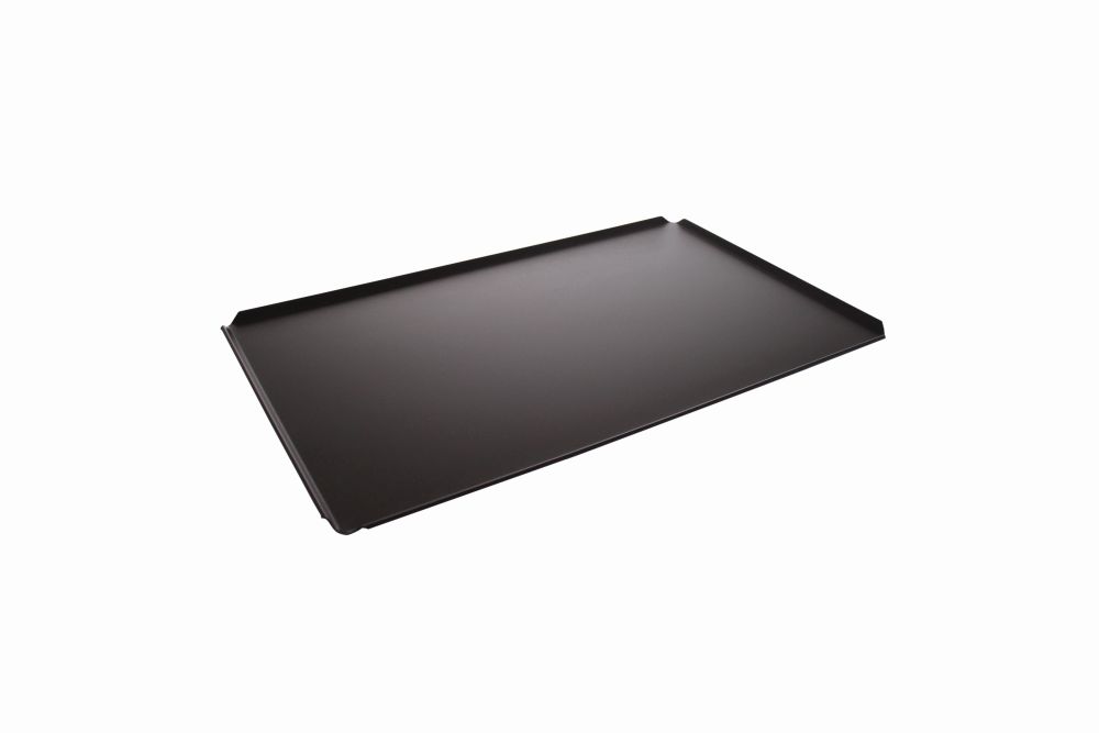  @ Backblech Alu schwarz 60x40cm, 4 Seiten 45°, Tyneck-Beschichtung, einsetzbar bis max. +260°C