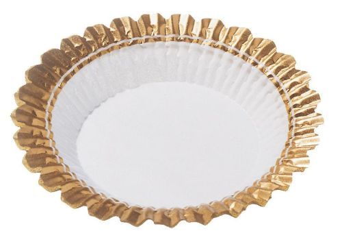 Dessertkapseln weiß/gold Rand (1000 Stk)