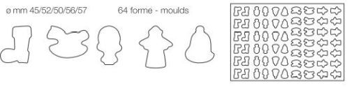 @ Ausstechmatte | Schablone 5 Weihnachtsmotive (39x58cm)