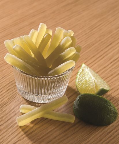 @ Fruchtgelée-Stäbchen | -Streifen Limette (lose Ware)
