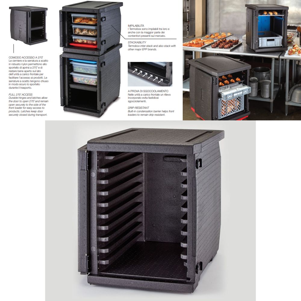 @ Thermo-Transportbox schwarz, rechteckig, V126, 9 Einschübe