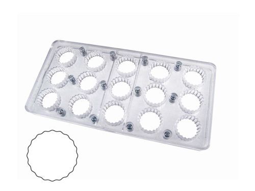 @ Magnet Gießform Praline | Pralinengießform 15 runde Formen mit gezacktem Rand 