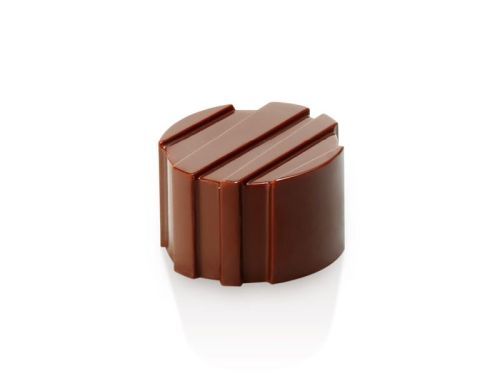 @ Gießform Praline | Pralinengießform 21 runde Formen mit Streifen-Relief