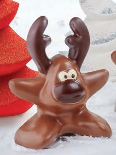 @ Gießform Weihnachtselch 'Renna' als Stern (4 Teile für 2Stk)