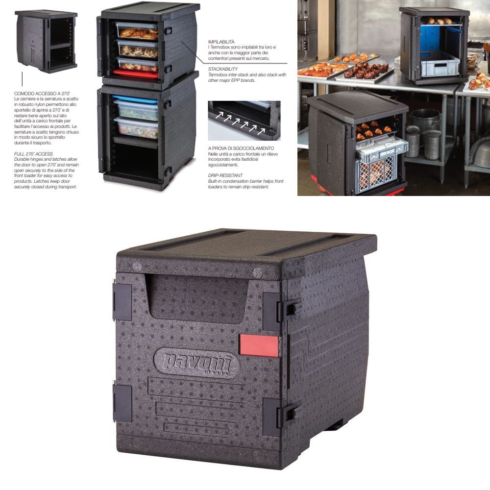 @ Thermo-Transportbox schwarz, 1/1GN, rechteckig, V60 
